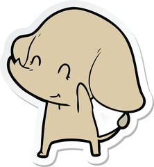 sticker of a cute cartoon elephant