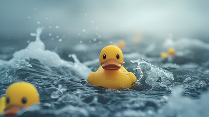rubber duck in the water ,  generative ai