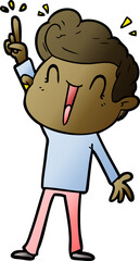 cartoon excited man
