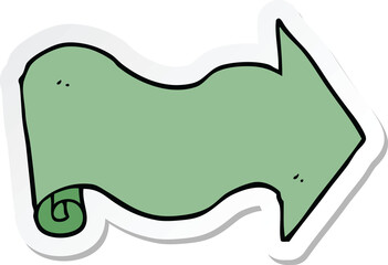 sticker of a cartoon arrow