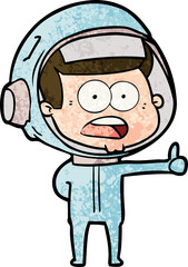 cartoon surprised astronaut