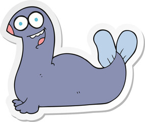 sticker of a cartoon seal