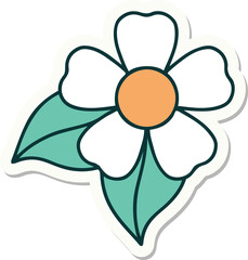 sticker of tattoo in traditional style of a flower