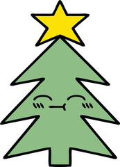cute cartoon of a christmas tree