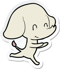 sticker of a cute cartoon elephant