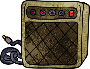 cartoon doodle retro speaker system