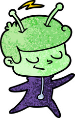 friendly cartoon spaceman dancing