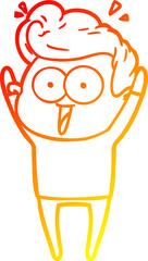 Fototapeta premium warm gradient line drawing of a cartoon man