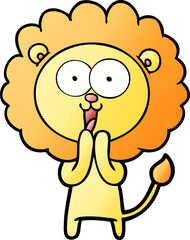 happy cartoon lion