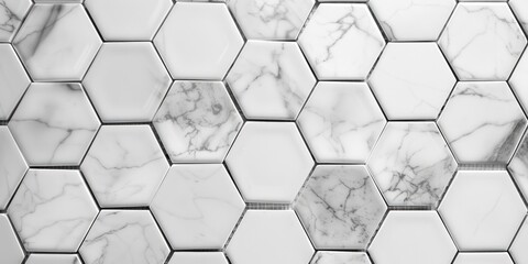 Detailed view of tiled hexagon wall, suitable for architectural designs
