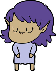 happy cartoon elf girl