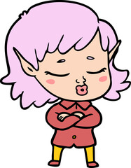 pretty cartoon elf girl