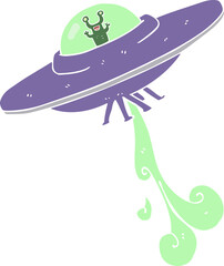 flat color illustration of alien spaceship