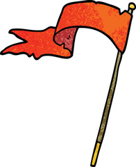 cartoon doodle waving flag