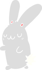 cute flat color style cartoon rabbit