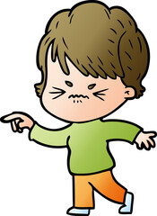 cartoon frustrated woman