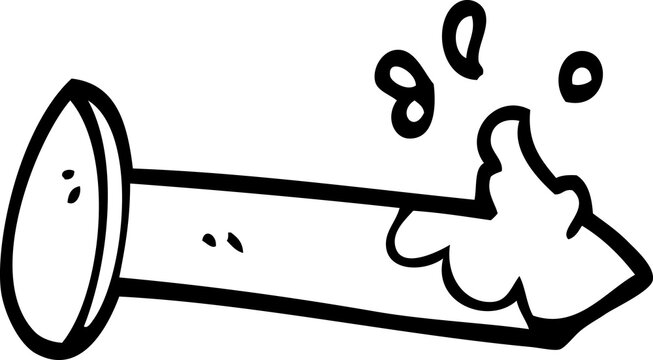 recommend clip art: line drawing cartoon bloody nail