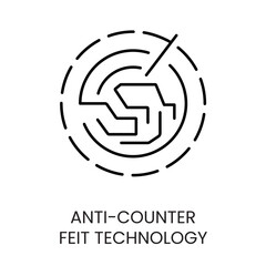 Anti counterfeiting technology vector line icon with editable stroke, for packaging