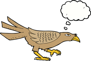 cartoon bird with thought bubble