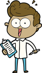 cartoon staring man