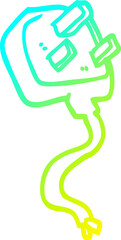 cold gradient line drawing of a cartoon british plug