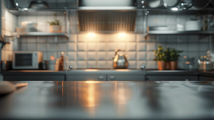 Fototapeta na wymiar blurred kitchen background