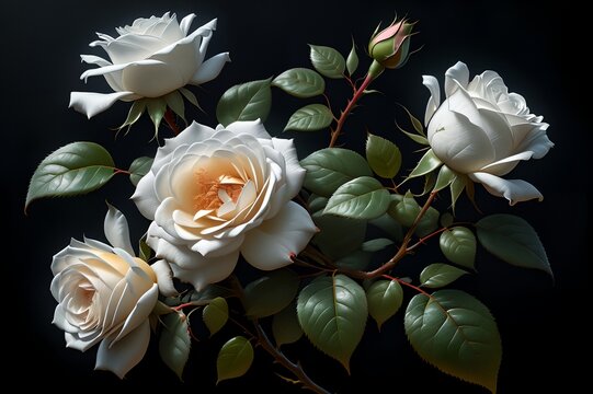 white rose on a black background