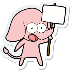 sticker of a cute cartoon elephant
