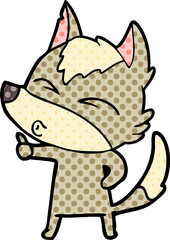 cartoon wolf pouting