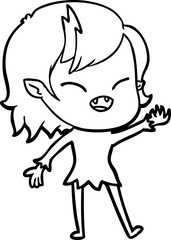 cartoon laughing vampire girl