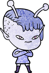 cute cartoon alien girl