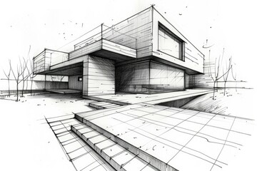 Precise Architect apartment sketch. Concept house. Generate Ai