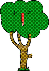 cartoon laughing tree
