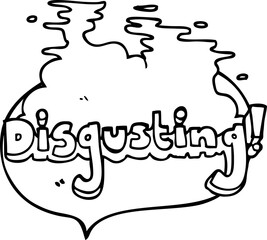 disgusting freehand drawn speech bubble cartoon