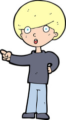 cartoon pointing boy