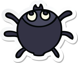 sticker of a quirky hand drawn cartoon beetle