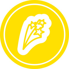 shooting stars circular icon symbol
