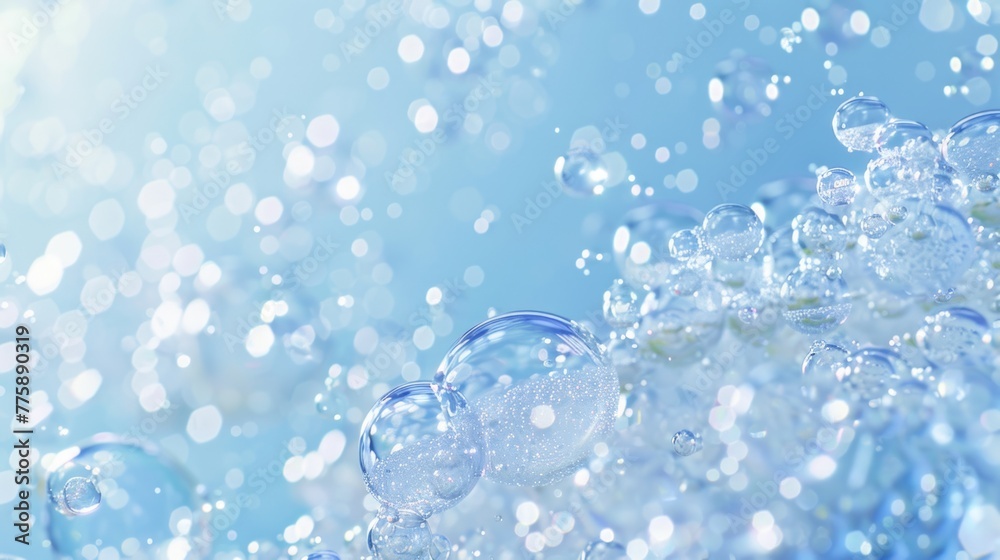 Poster Colorful bubbles floating in the air, perfect for adding a playful touch to any design project
