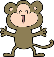 cartoon happy monkey