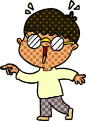 cartoon boy wearing spectacles