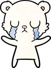 sad little polar bear cartoon