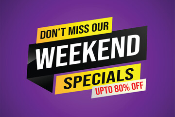 weekend specials word concept vector illustration and 3d style, landing page, template, ui, web, mobile app, poster, banner, flyer, background, gift card, coupon, label, wallpaper

