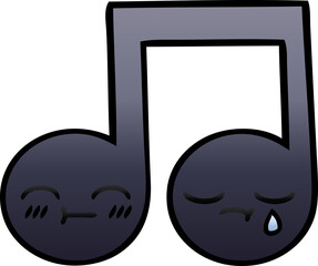gradient shaded cartoon of a musical note