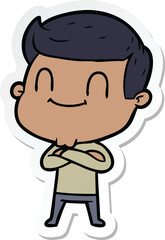 sticker of a cartoon friendly man