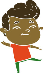 Fototapeta premium happy flat color style cartoon man