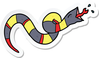 sticker of a cartoon hissing snake
