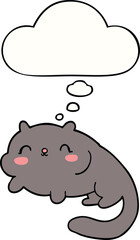cartoon cat with thought bubble