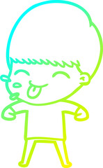 cold gradient line drawing of a cartoon rude man