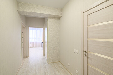 standard room interior apartment. room doors, renovation corridor lobby entrance hall