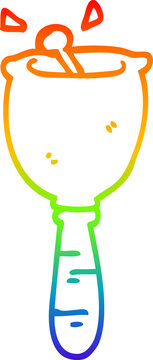 recommend clip art: rainbow gradient line drawing of a cartoon ringing bell